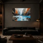 Premium Wall Art Yatay Html Edition – ABSTRACTNW2044 shown in a warm modern interior
