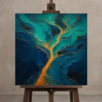 Premium Wall Art Kare Html Edition – ABSTRACTNW2053 displayed on a studio easel
