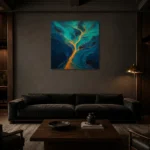 Premium Wall Art Kare Html Edition – ABSTRACTNW2053 shown in a warm modern interior