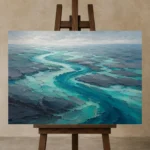 Premium Wall Art Yatay Html Edition – ABSTRACTNW2056 displayed on a studio easel