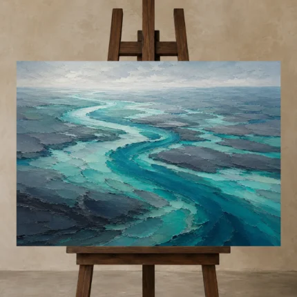 Premium Wall Art Yatay Html Edition – ABSTRACTNW2056 displayed on a studio easel