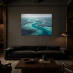 Premium Wall Art Yatay Html Edition – ABSTRACTNW2056 shown in a warm modern interior