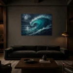 Premium Wall Art Yatay Html Edition – ABSTRACTNW2057 shown in a warm modern interior