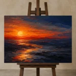 Premium Wall Art Yatay Html Edition – ABSTRACTNW2058 displayed on a studio easel
