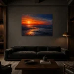 Premium Wall Art Yatay Html Edition – ABSTRACTNW2058 shown in a warm modern interior