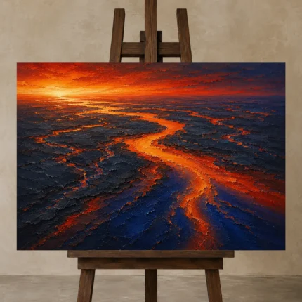 Premium Wall Art Yatay Html Edition – ABSTRACTNW2059 displayed on a studio easel
