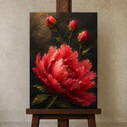 Premium Wall Art Dikey Html Edition – ABSTRACTNW2061 displayed on a studio easel