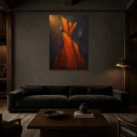Premium Wall Art Dikey Html Edition – ABSTRACTNW2073 shown in a warm modern interior