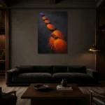 Premium Wall Art Dikey Html Edition – ABSTRACTNW2075 shown in a warm modern interior