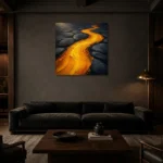 Premium Wall Art Kare Html Edition – ABSTRACTNW2080 shown in a warm modern interior