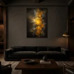 Premium Wall Art Dikey Html Edition – ABSTRACTNW2083 shown in a warm modern interior