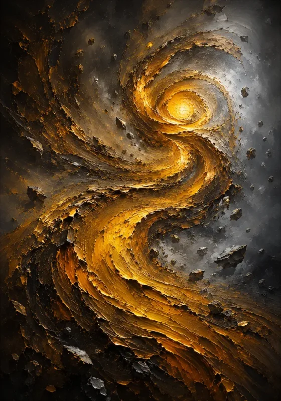 Bronze Tempest Gold Abstract Wall Art Antique Gold Luxe Art Print