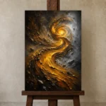 Premium Wall Art Dikey Html Edition – ABSTRACTNW2084 displayed on a studio easel