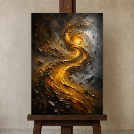 Premium Wall Art Dikey Html Edition – ABSTRACTNW2084 displayed on a studio easel