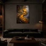 Premium Wall Art Dikey Html Edition – ABSTRACTNW2084 shown in a warm modern interior