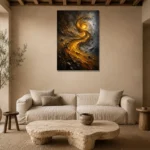 Premium Wall Art Dikey Html Edition – ABSTRACTNW2084 presented in a sophisticated home setting