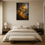 Premium Wall Art Dikey Html Edition – ABSTRACTNW2084 showcased in an elegant minimalist interior