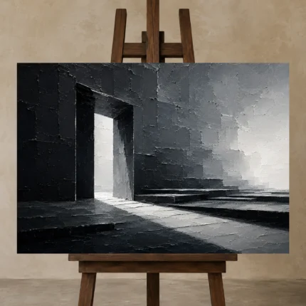 Premium Wall Art Yatay Html Edition – ABSTRACTNW2088 displayed on a studio easel