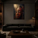 Premium Wall Art Dikey Html Edition – ABSTRACTNW2091 shown in a warm modern interior