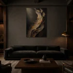 Premium Wall Art Dikey Html Edition – ABSTRACTNW2097 shown in a warm modern interior