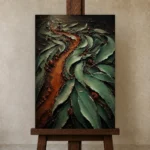 Premium Wall Art Dikey Html Edition – ABSTRACTNW2102 displayed on a studio easel