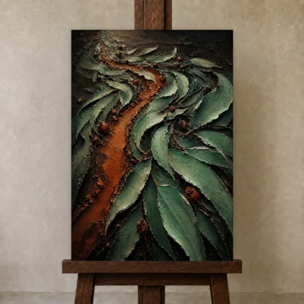 Premium Wall Art Dikey Html Edition – ABSTRACTNW2102 displayed on a studio easel