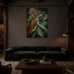Premium Wall Art Dikey Html Edition – ABSTRACTNW2102 shown in a warm modern interior