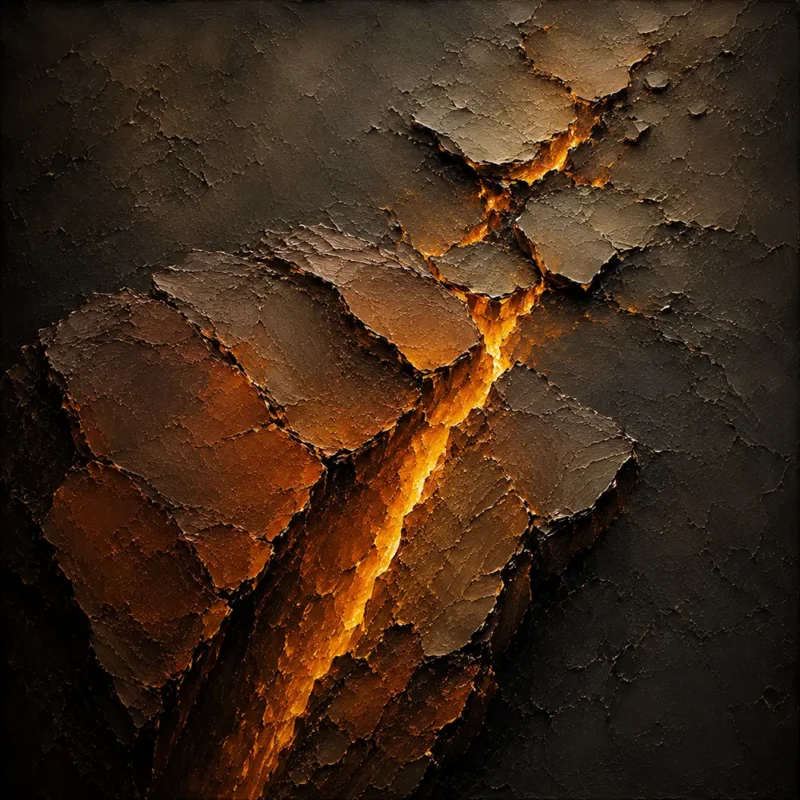 Bronze Fault Textured Abstract Painting Art Print