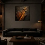 Premium Wall Art Kare Html Edition – ABSTRACTNW2103 shown in a warm modern interior