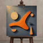 Premium Wall Art Kare Html Edition – ABSTRACTNW2106 displayed on a studio easel