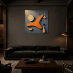 Premium Wall Art Kare Html Edition – ABSTRACTNW2106 shown in a warm modern interior