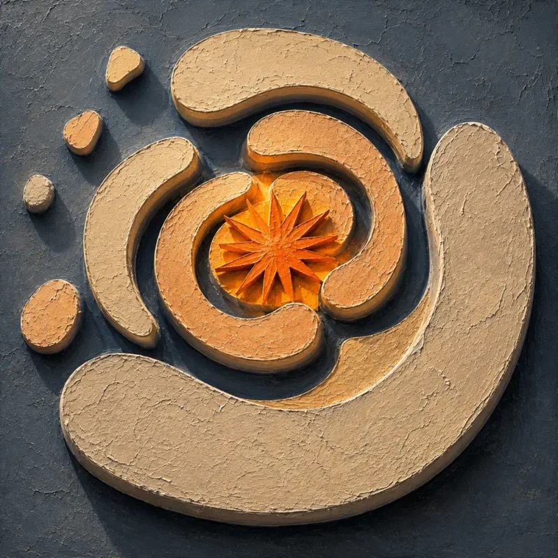 Atomic Terrace Mid Century Modern Abstract Art Apricot Modern Art Print