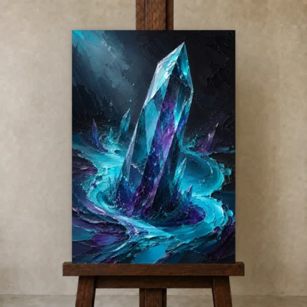 Premium Wall Art Dikey Html Edition – ABSTRACTNW2109 displayed on a studio easel