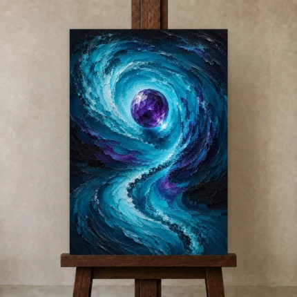 Premium Wall Art Dikey Html Edition – ABSTRACTNW2110 displayed on a studio easel