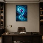 Premium Wall Art Dikey Html Edition – ABSTRACTNW2110 displayed in a contemporary gallery-inspired room