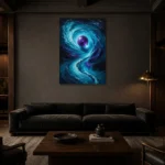 Premium Wall Art Dikey Html Edition – ABSTRACTNW2110 shown in a warm modern interior