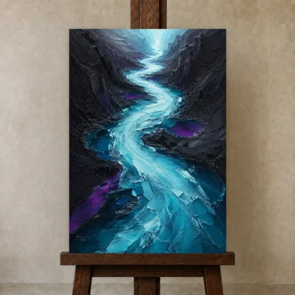 Premium Wall Art Dikey Html Edition – ABSTRACTNW2111 displayed on a studio easel