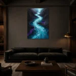 Premium Wall Art Dikey Html Edition – ABSTRACTNW2111 shown in a warm modern interior