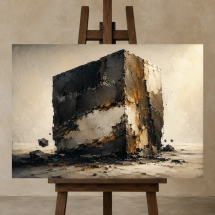 Premium Wall Art Yatay Html Edition – ABSTRACTNW2113 displayed on a studio easel