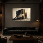 Premium Wall Art Yatay Html Edition – ABSTRACTNW2113 shown in a warm modern interior
