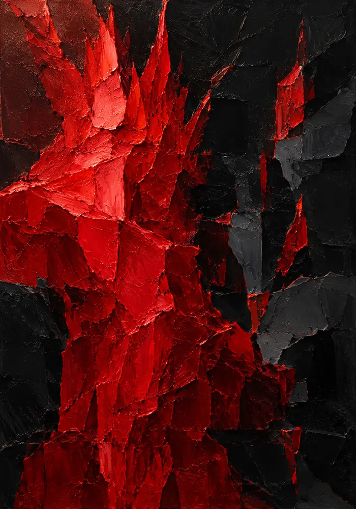 Crimson Ascent Red And Black Abstract Art Crimson Noir Art Print