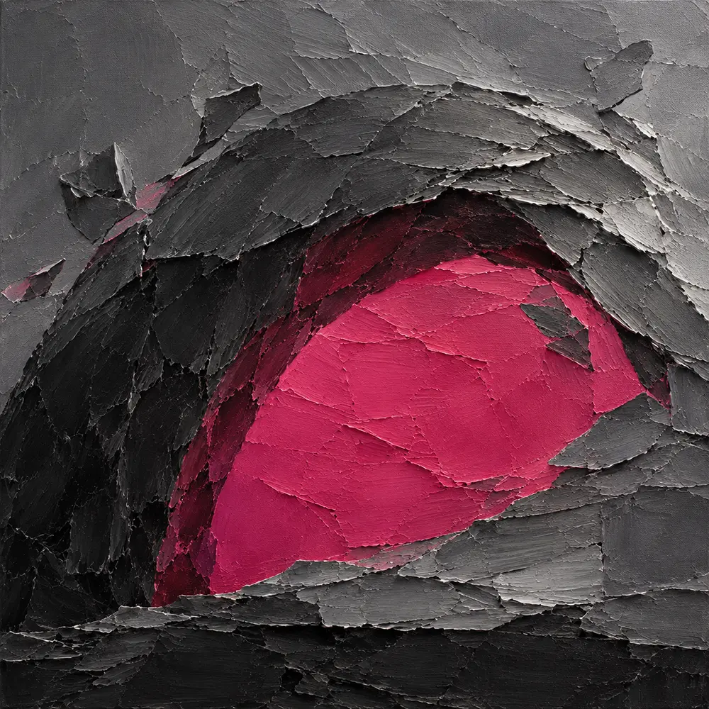 Graphite Reverie Grey Abstract Art Graphite & Rose Art Print