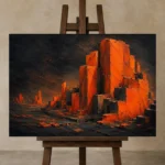 Premium Wall Art Yatay Html Edition – ABSTRACTNW2128 displayed on a studio easel