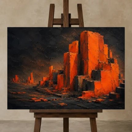 Premium Wall Art Yatay Html Edition – ABSTRACTNW2128 displayed on a studio easel