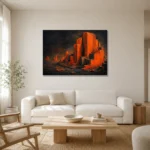 Premium Wall Art Yatay Html Edition – ABSTRACTNW2128 styled in a refined neutral interior