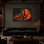 Premium Wall Art Yatay Html Edition – ABSTRACTNW2128 shown in a warm modern interior