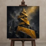 Premium Wall Art Kare Html Edition – ABSTRACTNW2132 displayed on a studio easel