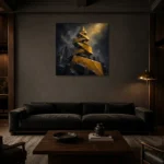 Premium Wall Art Kare Html Edition – ABSTRACTNW2132 shown in a warm modern interior