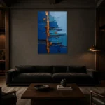 Premium Wall Art Dikey Html Edition – ABSTRACTNW2134 shown in a warm modern interior