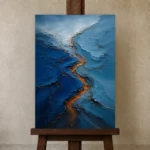 Premium Wall Art Dikey Html Edition – ABSTRACTNW2135 displayed on a studio easel